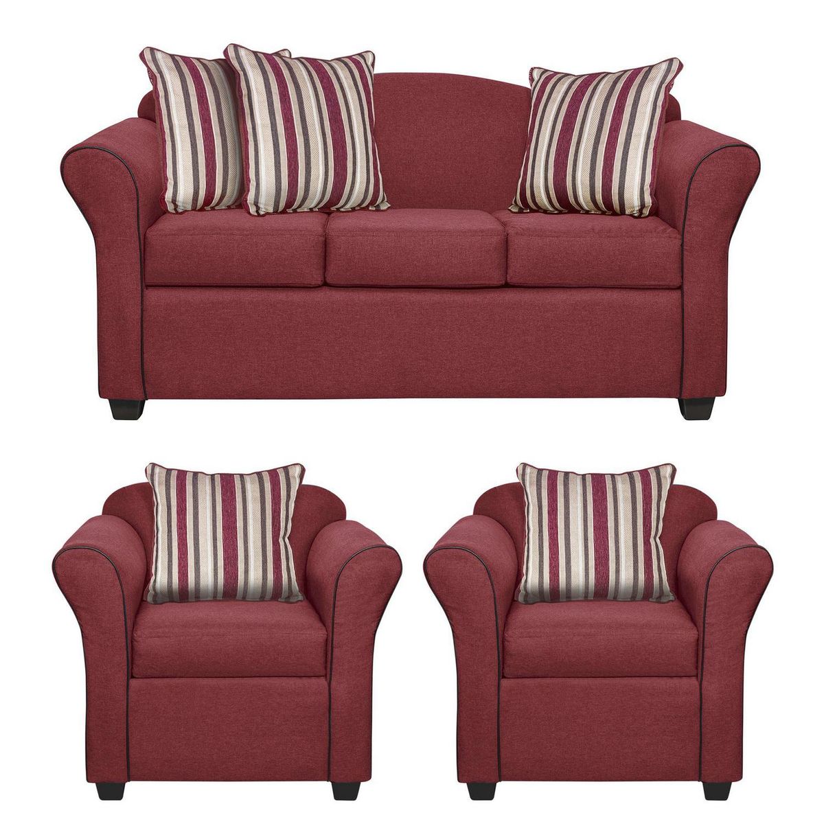 INTERMUEBLES - Living 5 cuerpos Ducal 82x79x165 cm Burdeo