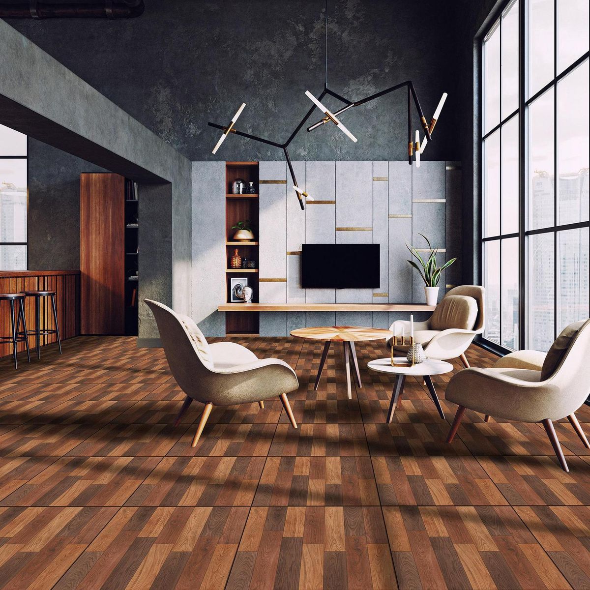 GALA - Cerámica piso 46x46 parquet huayacan 1,9m2