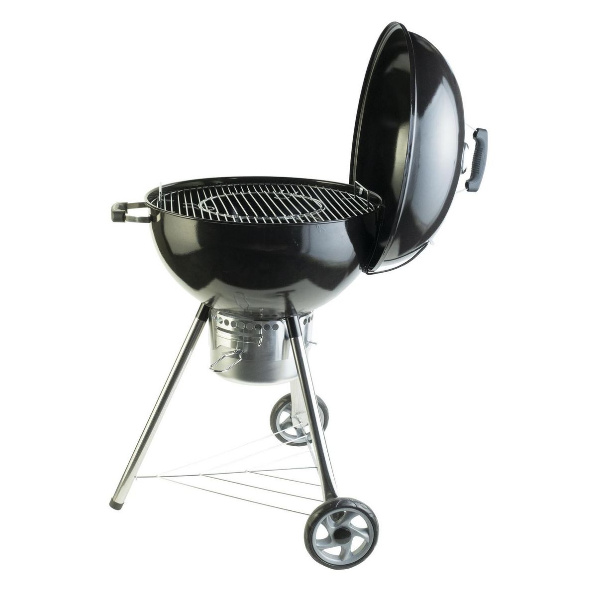 QUINCHO - Parrilla a Carbón 22" con Ruedas/Cenicero y Termómetro Acero