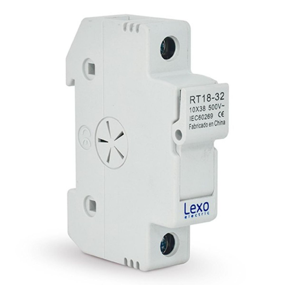 LEXO - Base Para Fusible Riel Din 10X38Mm Protección Eléctrica