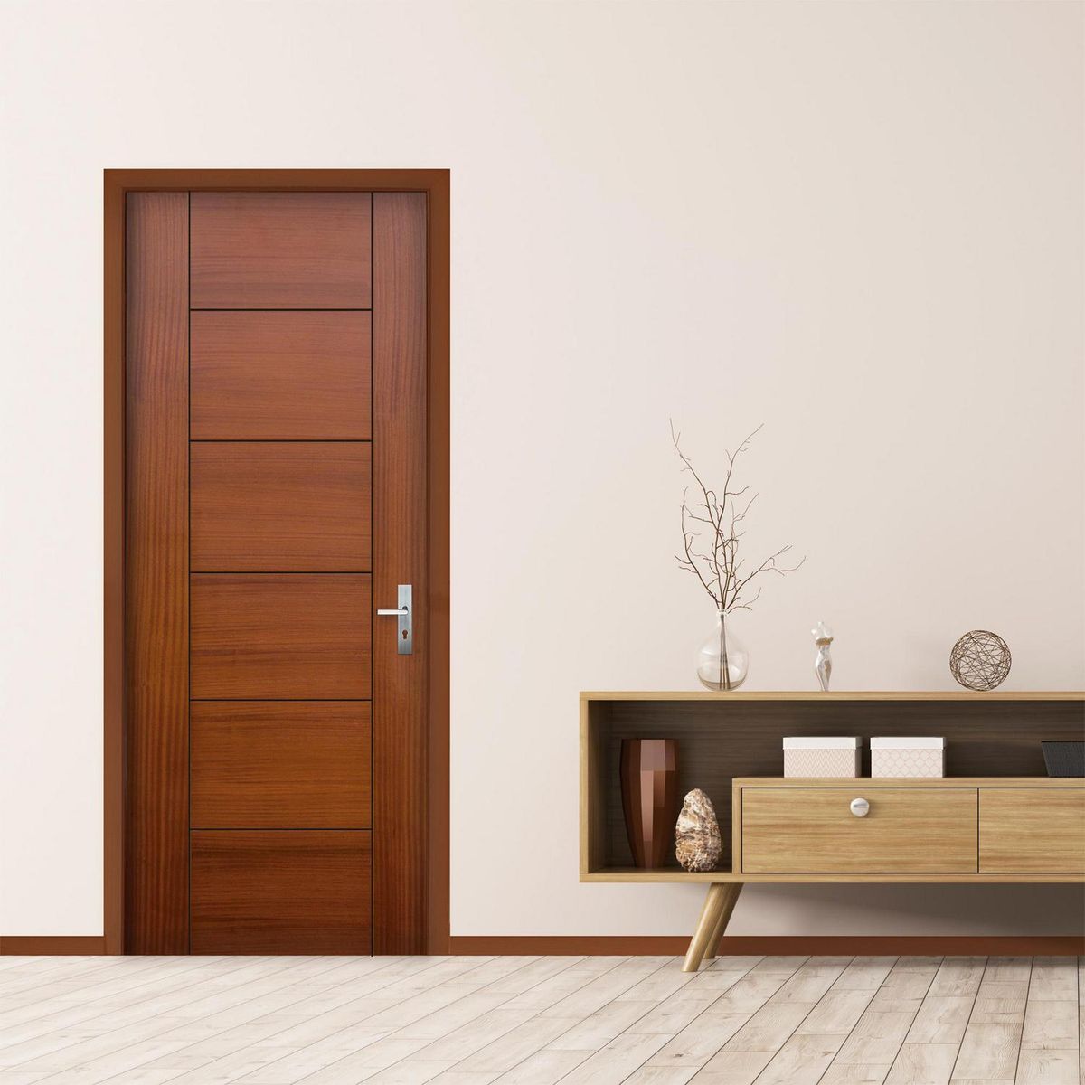 DIMFER - Puerta Interior Enchape Sapelli Barnizada Opera Black