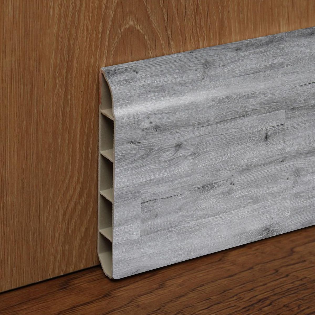 HOGA - Guardapolvo PVC 2mt x 80mm Color Gris Londres.