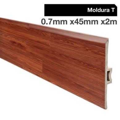 Moldura T PVC 2mt x 46mm Color Cedro.