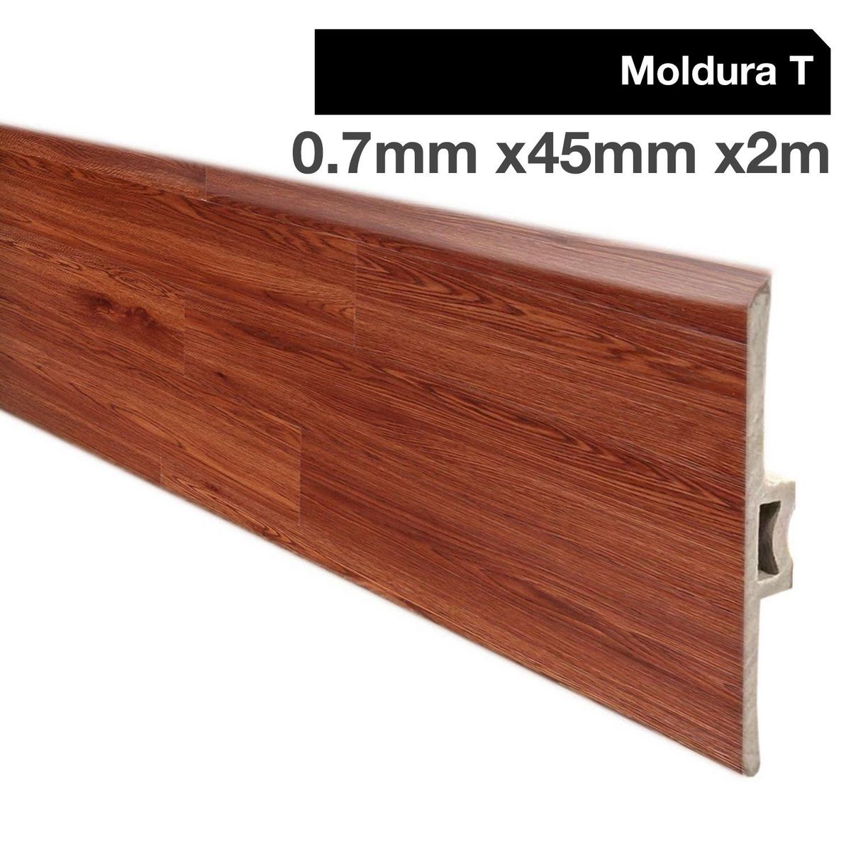 HOGA - Moldura T PVC 2mt x 46mm Color Cedro.