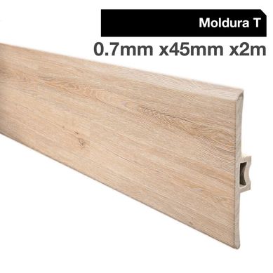 Moldura T PVC 2mt x 46mm Color Arena.