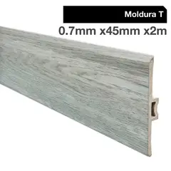 HOGA - Moldura T PVC 2mt x 46mm Color Beige Milan.