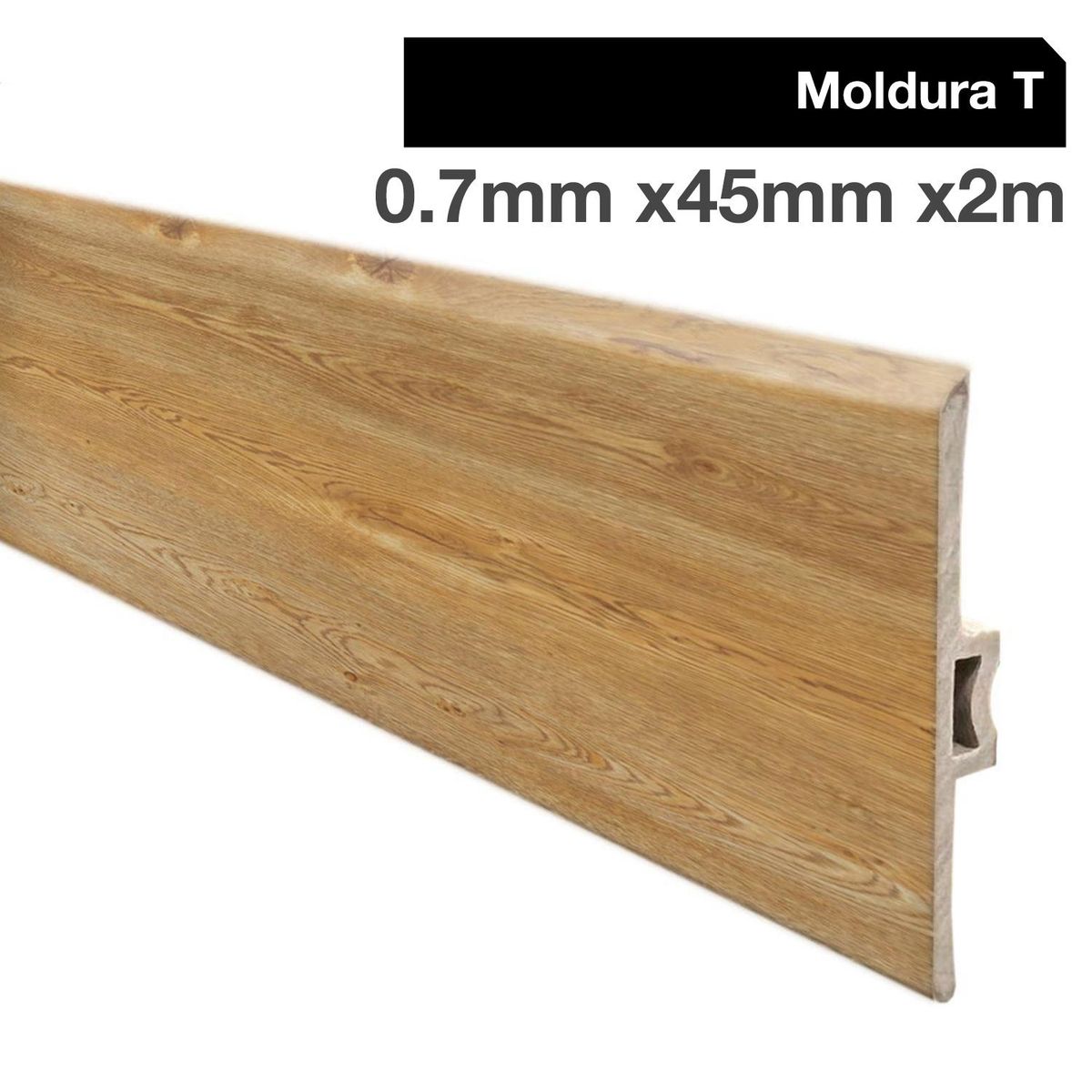 HOGA - Moldura T PVC 2mt x 46mm Color Bamboo.