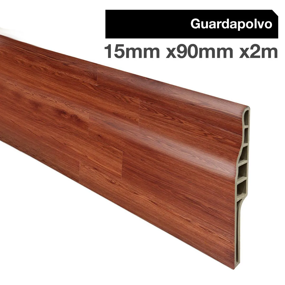 HOGA - Guardapolvo PVC 2mt x 90mm Color Cedro.