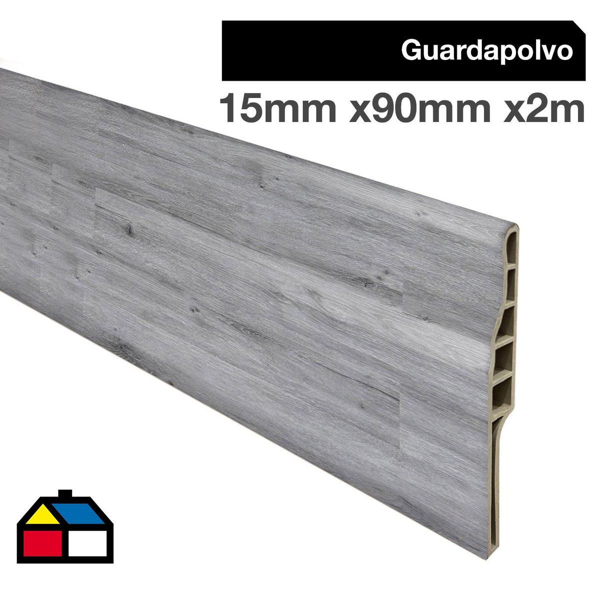 HOGA - Guardapolvo PVC 2mt x 90mm Color Gris Londres.