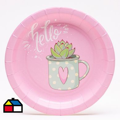 Plato cactus 18 cm 6 unidades