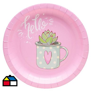 Plato cactus 23 cm 6 unidades