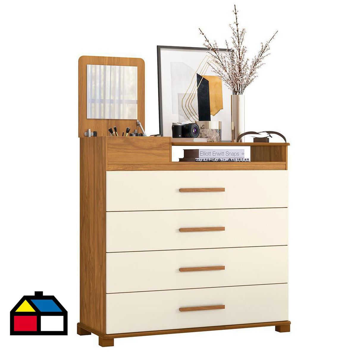 HOGA - Cómoda 4 Cajón(es) Munique 107x109x45 cm Blanco Invierno