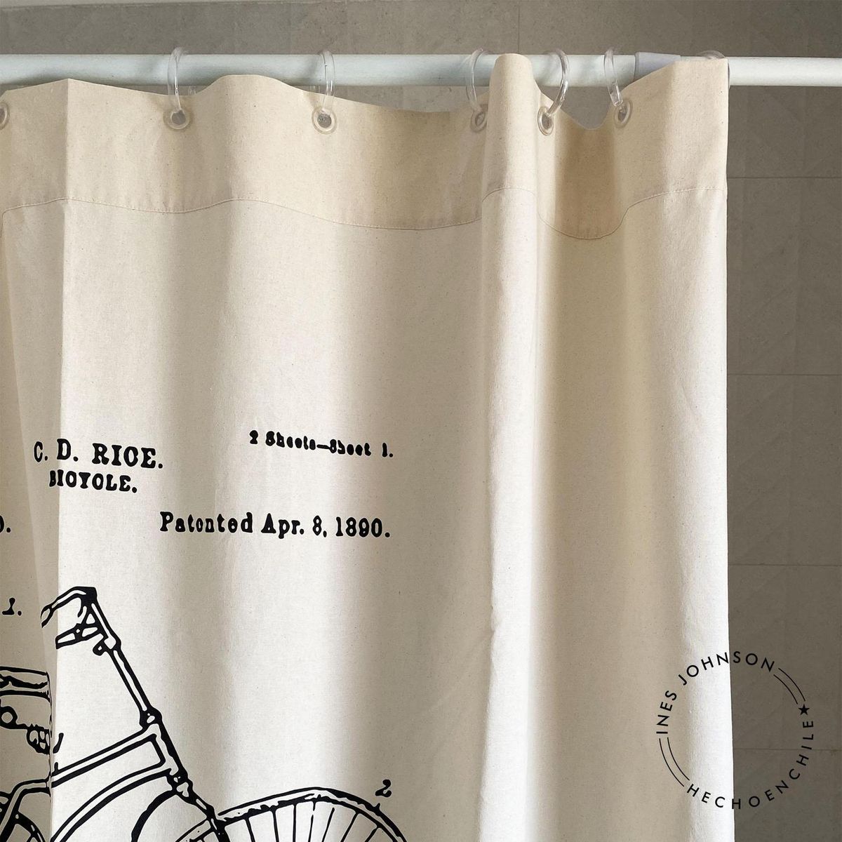 INES JOHNSON - Cortina de baño bici 180x180 cm