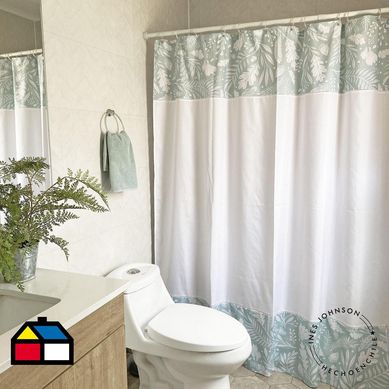 Cortina de bao flora aqua180x180 cm