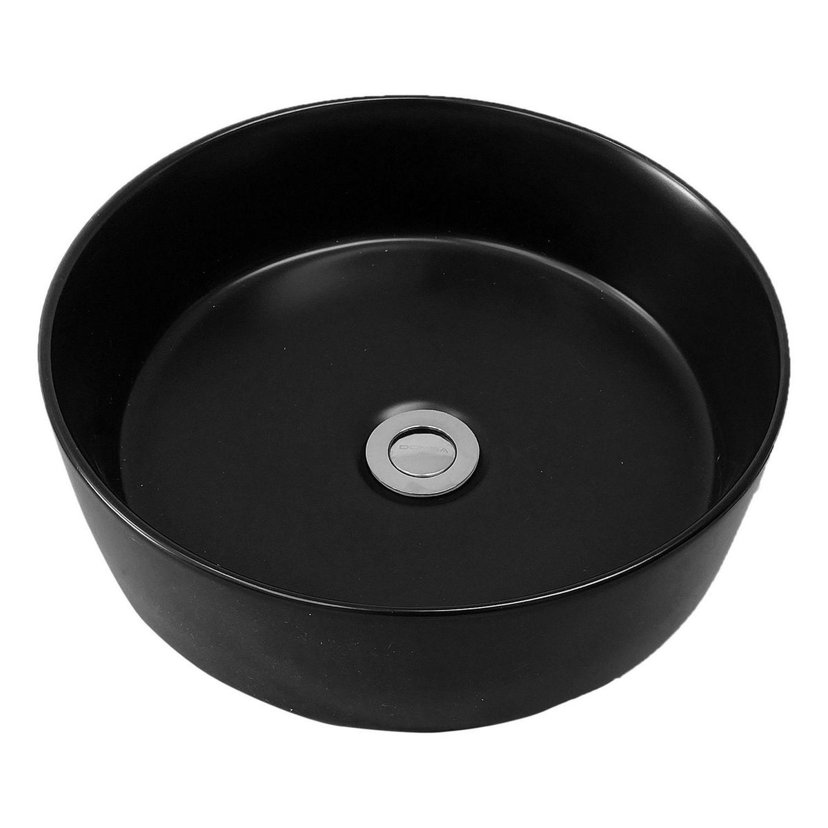 DOMSA - Lavamanos Sobrepuesto Forma Redonda Loza 36x13x36 cm Negro