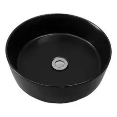 DOMSA - Lavamanos Sobrepuesto Forma Redonda Loza 36x13x36 cm Negro