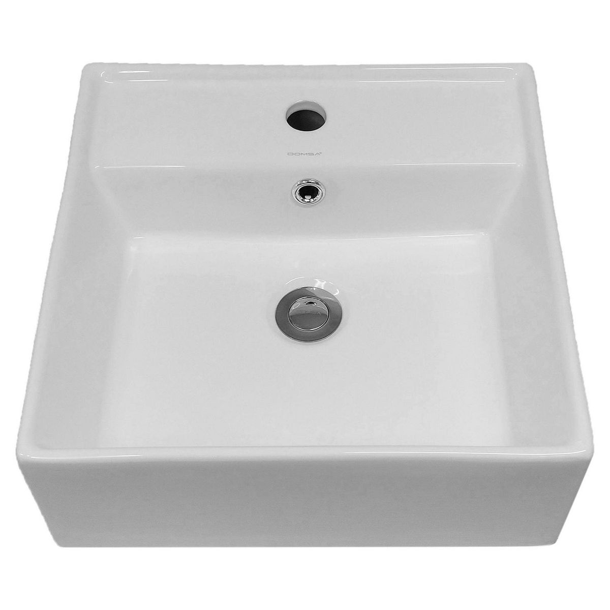 DOMSA - Lavamanos Sobrepuesto Forma Rectangular Loza 42x15x41 cm Blanco