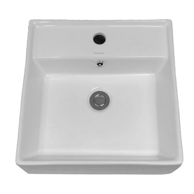 Imagen 2 del producto Lavamanos Sobrepuesto Forma Rectangular Loza 42x15x41 cm Blanco