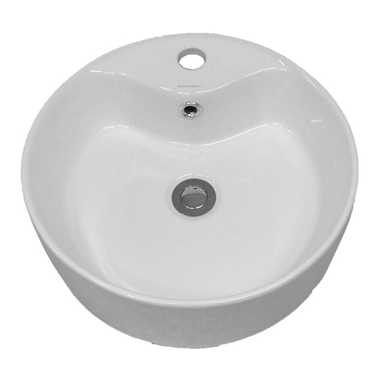 Lavamanos Sobrepuesto Forma Redonda Loza 40x13x40 cm Blanco