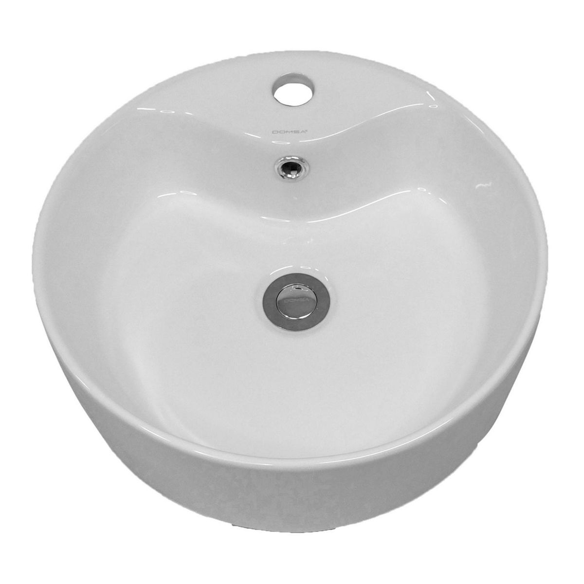 DOMSA - Lavamanos Sobrepuesto Forma Redonda Loza 40x13x40 cm Blanco
