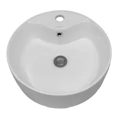 DOMSA - Lavamanos Sobrepuesto Forma Redonda Loza 40x13x40 cm Blanco