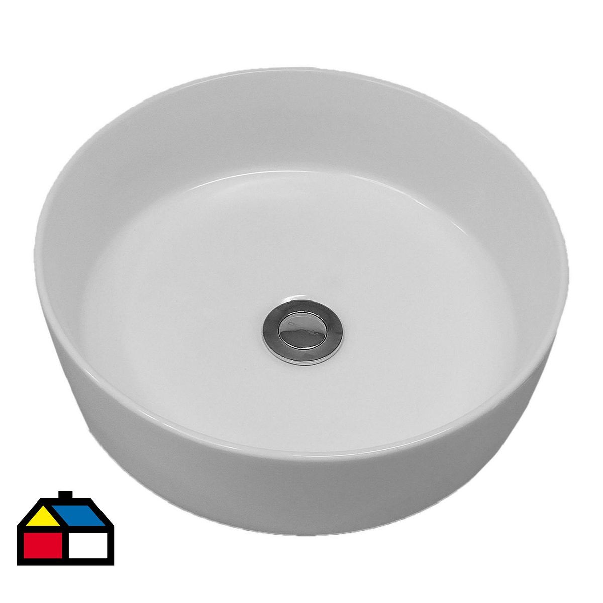 DOMSA - Lavamanos Sobrepuesto Forma Redonda Loza 36x13x36 cm Blanco