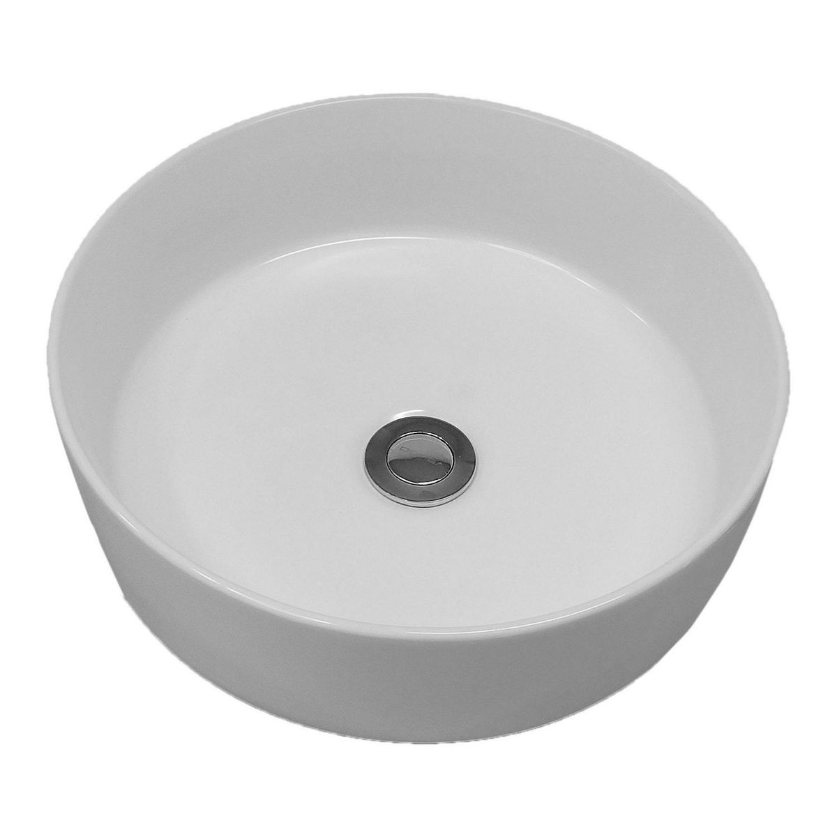 DOMSA - Lavamanos Sobrepuesto Forma Redonda Loza 36x13x36 cm Blanco