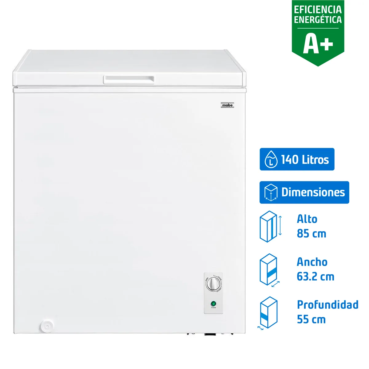 MABE - Freezer Horizontal 140 Litros Blanco FDHM150BY2