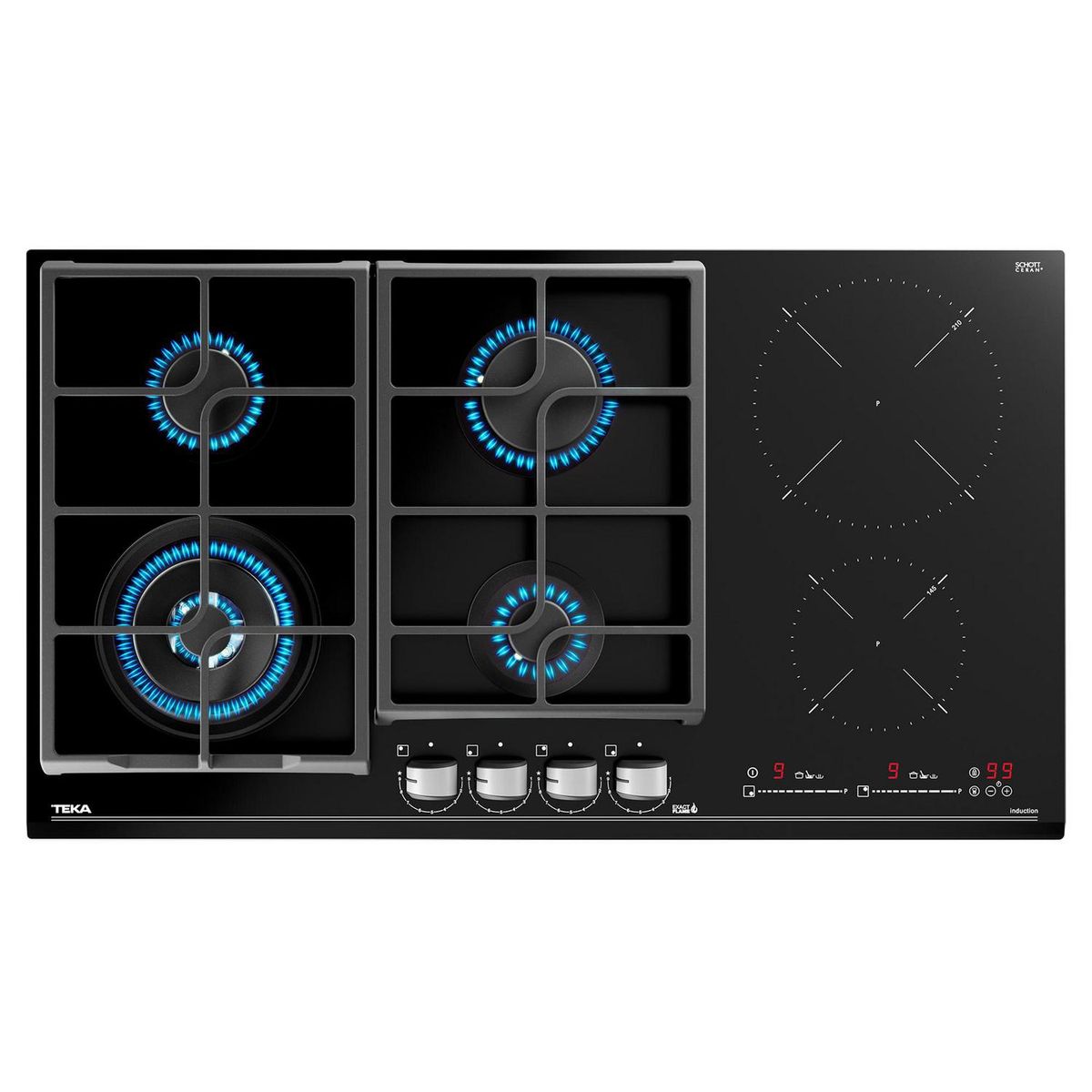 TEKA - Encimera Gas Licuado 6 Platos Negro JZC 96342 BBB BK