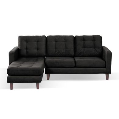 Sof Chaiselong izquierdo Napoles tela velvet negro