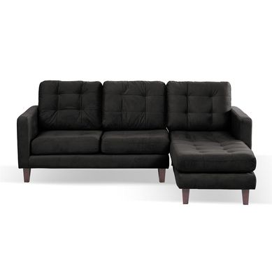 Sof Chaiselong derrcho Napoles tela velvet negro