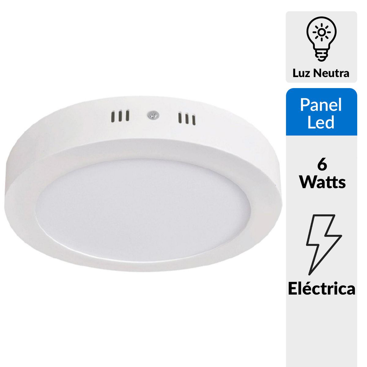 UNILUX - Panel Led Circular Sobrepuesto 6 W Blanco