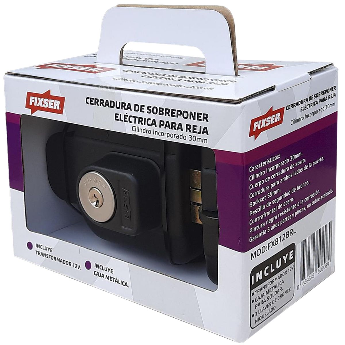 FIXSER - Cerradura eléctrica con Caja reja y Transformador 12V