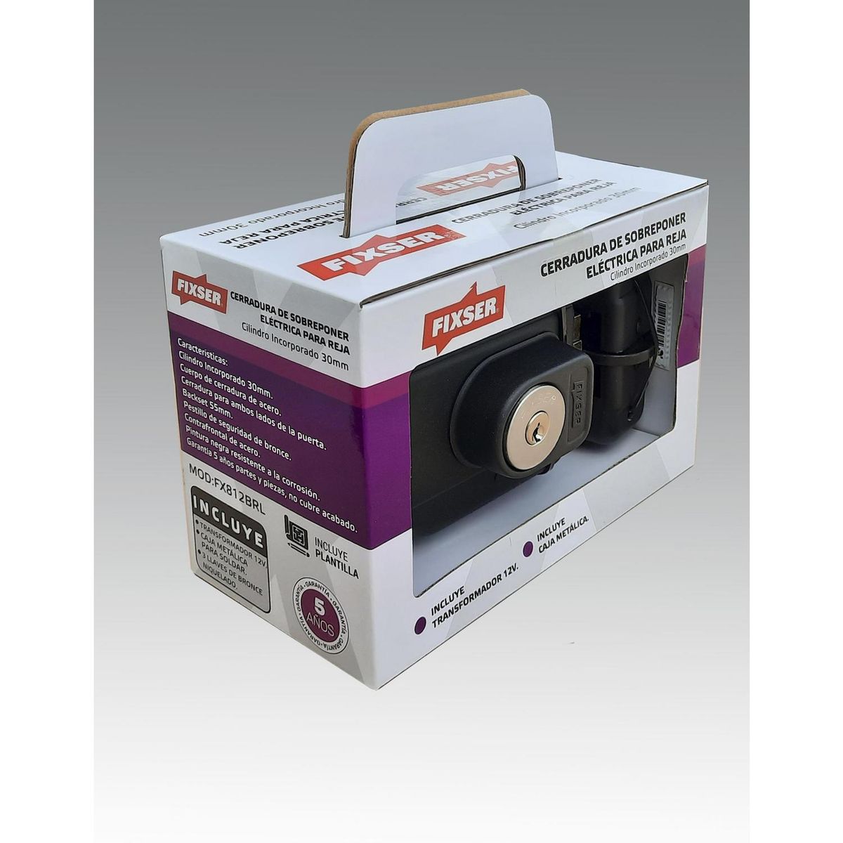 FIXSER - Cerradura eléctrica con Caja reja y Transformador 12V