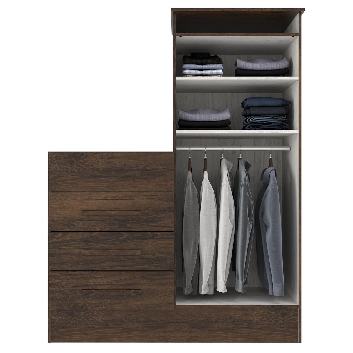 ALTAVISION - Clóset Pampa 2 Puerta(s) 4 Cajón(es) 3 Repisa(s) 108.4x142.5x40 cm Café