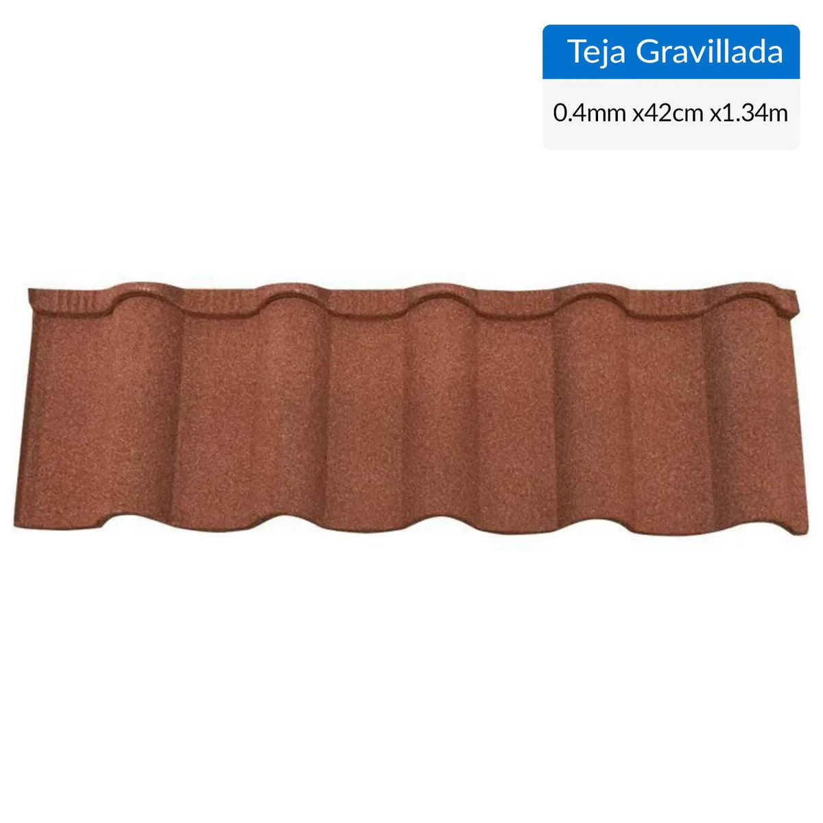 GHS - Teja Gravillada Acero Recubierto 134x42 cm 0.4 mm Rojo