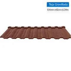 GHS - Teja Gravillada Acero Recubierto 134x42 cm 0.4 mm Rojo