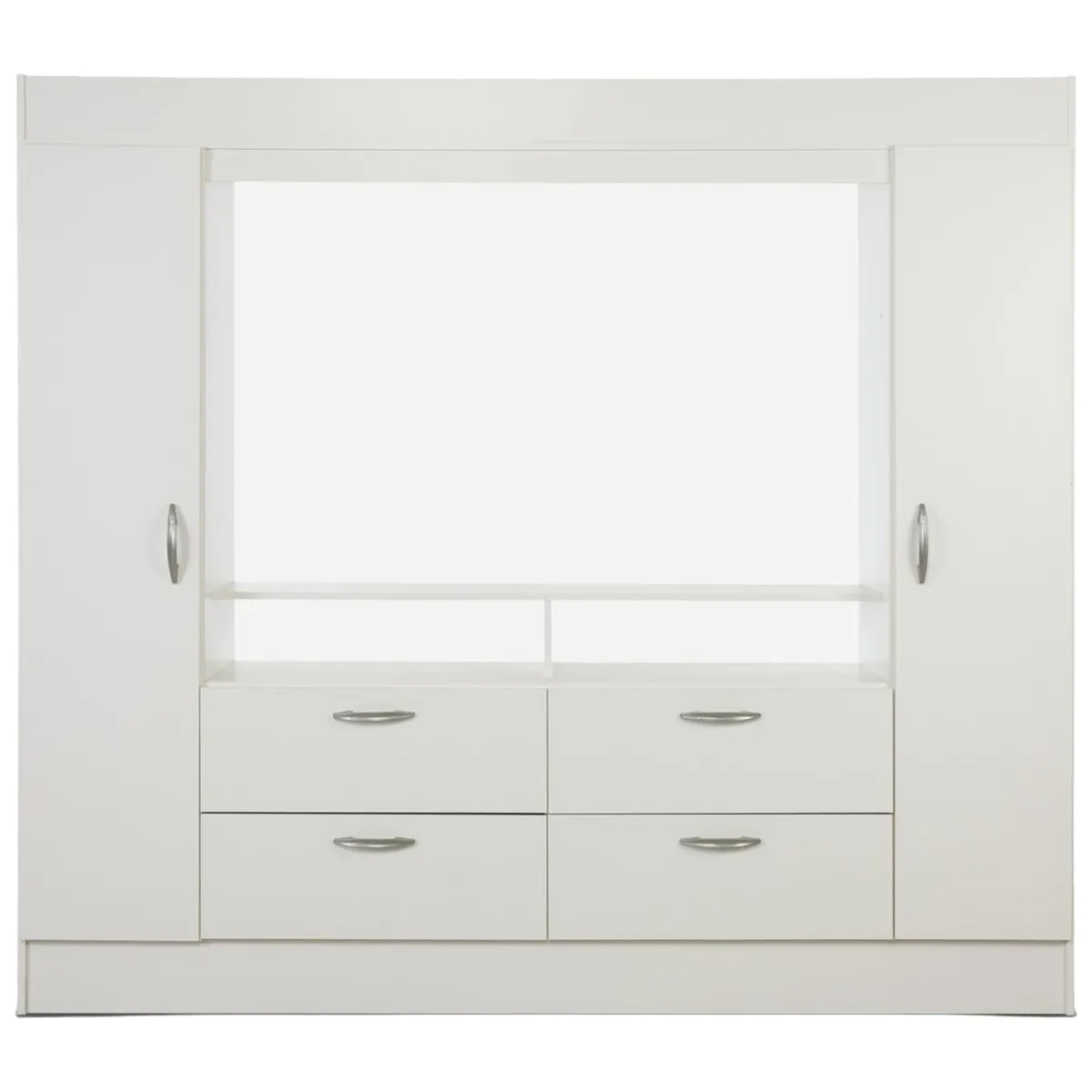 CIC - Clóset Baker Tv 55" 2 Puerta(s) 4 Cajón(es) 4 Repisa(s) 200x178.5x46.5 cm Blanco