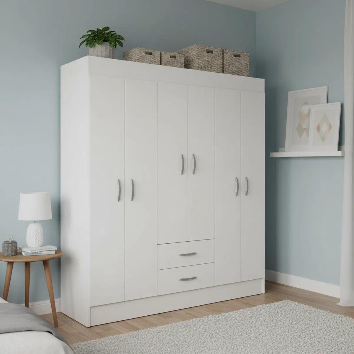 CIC - Clóset Trancura 2 Puerta(s) 6 Cajón(es) 1 Repisa(s) 156x178.5x46.5 cm Blanco