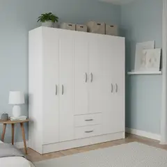 CIC - Clóset Trancura 2 Puerta(s) 6 Cajón(es) 1 Repisa(s) 156x178.5x46.5 cm Blanco