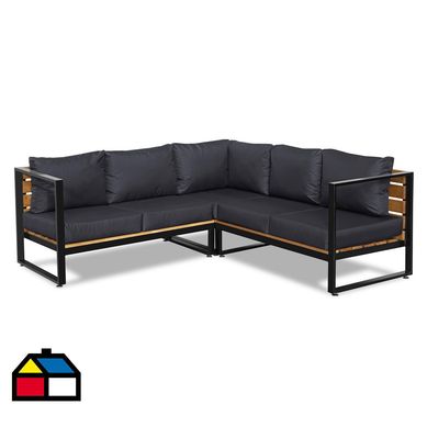 Juego de Living de Terraza Arrayn 5 Personas Nogal/Grafito