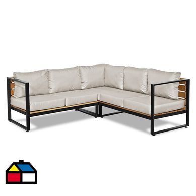 Juego de Living de Terraza Arrayn 5 Personas Nogal/Beige