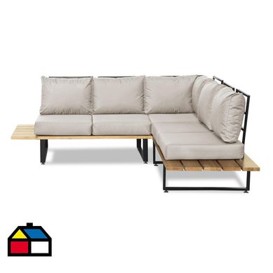 Juego de Living de Terraza Maitn 5 Personas Nogal/Beige