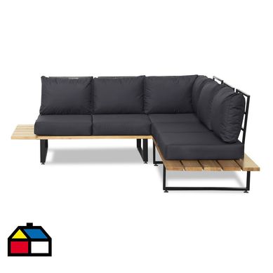 Juego de Living de Terraza Maitn 5 Personas Nogal/Grafito
