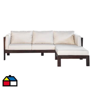 Juego de Living de Terraza Laurel 4 Personas Chocolate/Beige