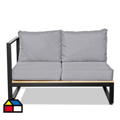 Sof terraza 2 cuerpos izquierdo arrayn nogal gris perla