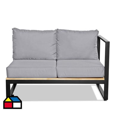 Sof terraza 2 cuerpos derecho arrayn nogal gris perla
