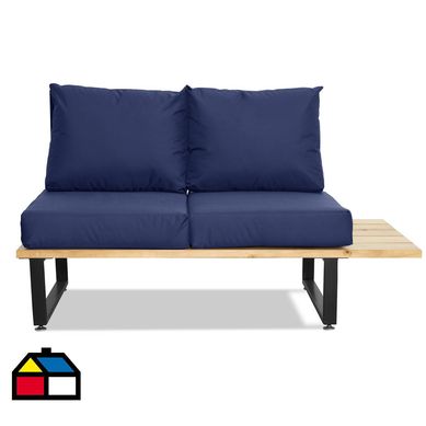 Sof terraza 2 cuerpos derecho maitn nogal azul