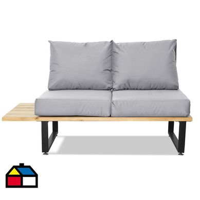 Sof terraza 2 cuerpos izquierdo maitn nogal gris perla