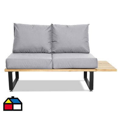Sof terraza 2 cuerpos derecho maitn nogal gris perla